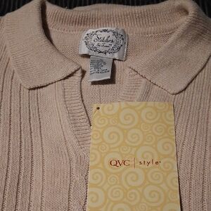 Stitches Women’s Sweater Polo Collar in Light Beige
